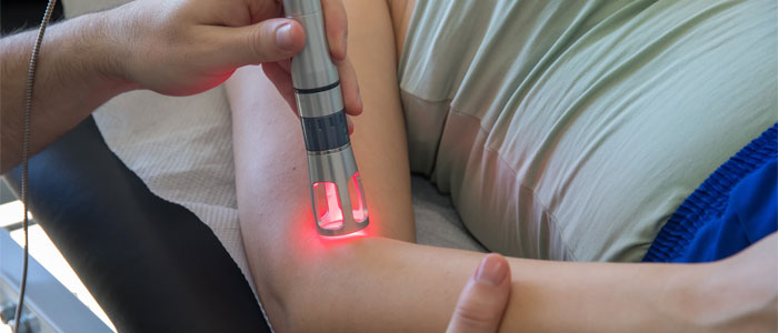 patient receiving laser therapy treatment
