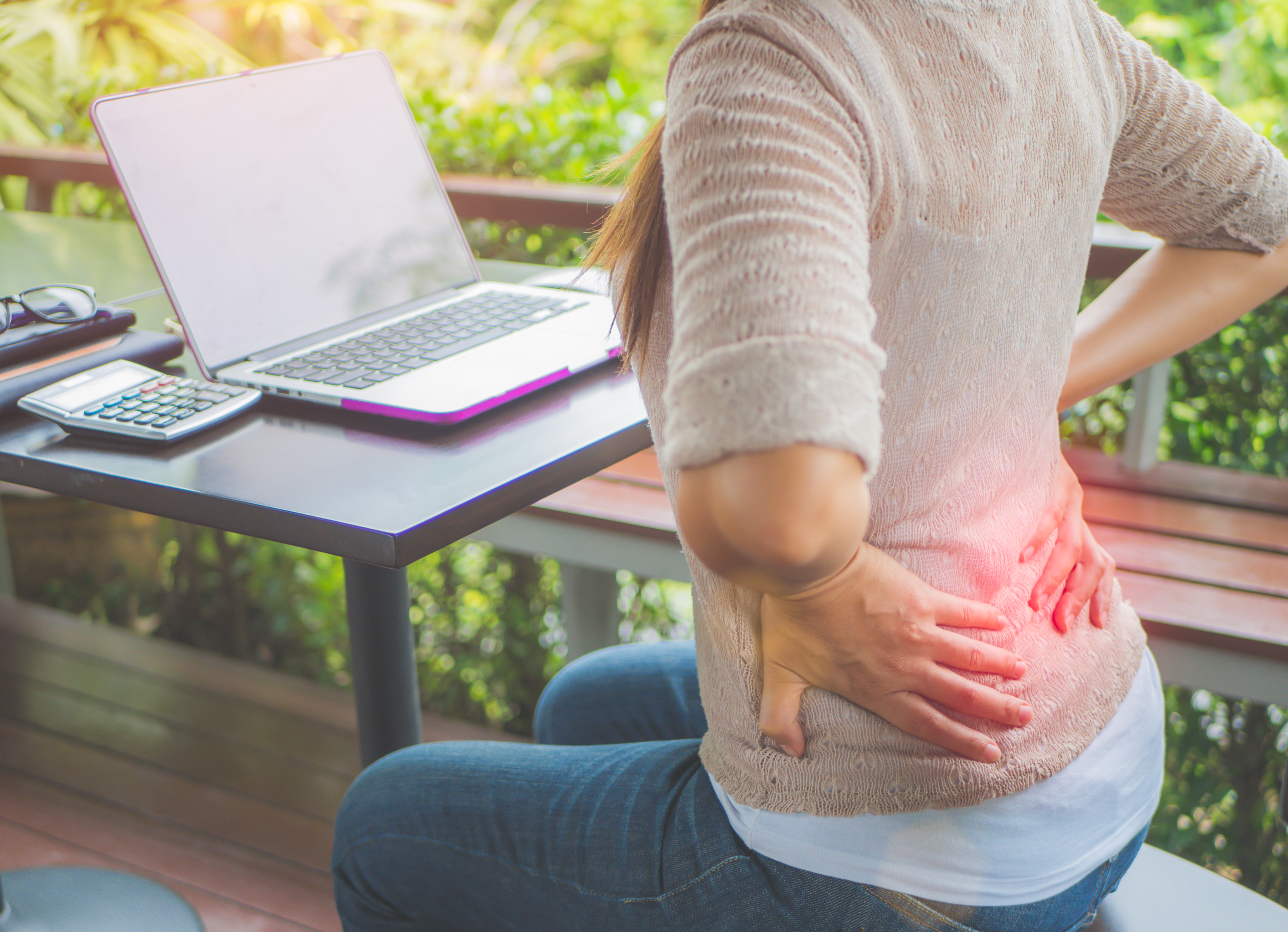 Woman with muscle spasm